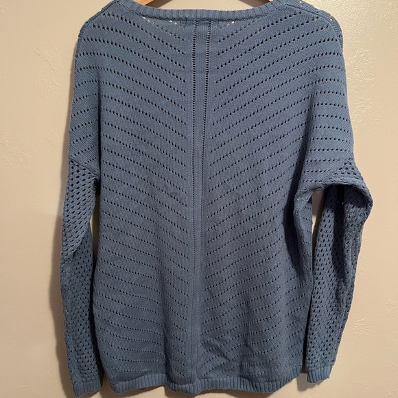 prAna Women's Parker Sweater Soft Open Knit in Dusty Skies Size Large Dolman Slv - Picture 10 of 10